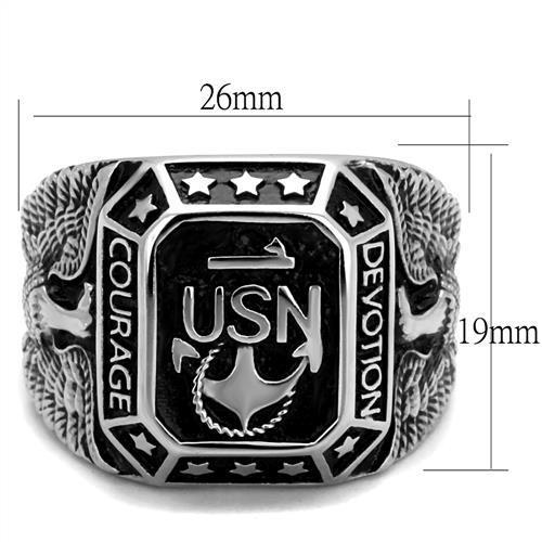 U.S. Navy - High polished (no plating) Stainless Steel Ring with Epoxy