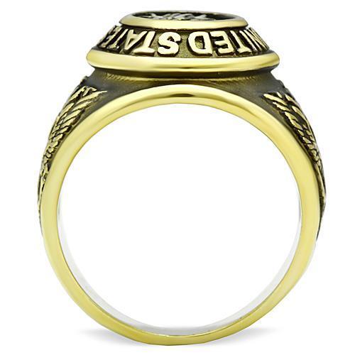 U.S. Veteran - Gold IP (Ion Plating) Stainless Steel Ring