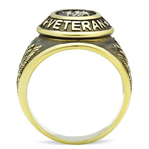 U.S. Veteran - Gold IP (Ion Plating) Stainless Steel Ring