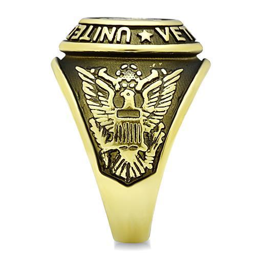 U.S. Veteran - Gold IP (Ion Plating) Stainless Steel Ring