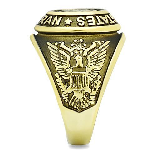 U.S. Veteran - Gold IP (Ion Plating) Stainless Steel Ring