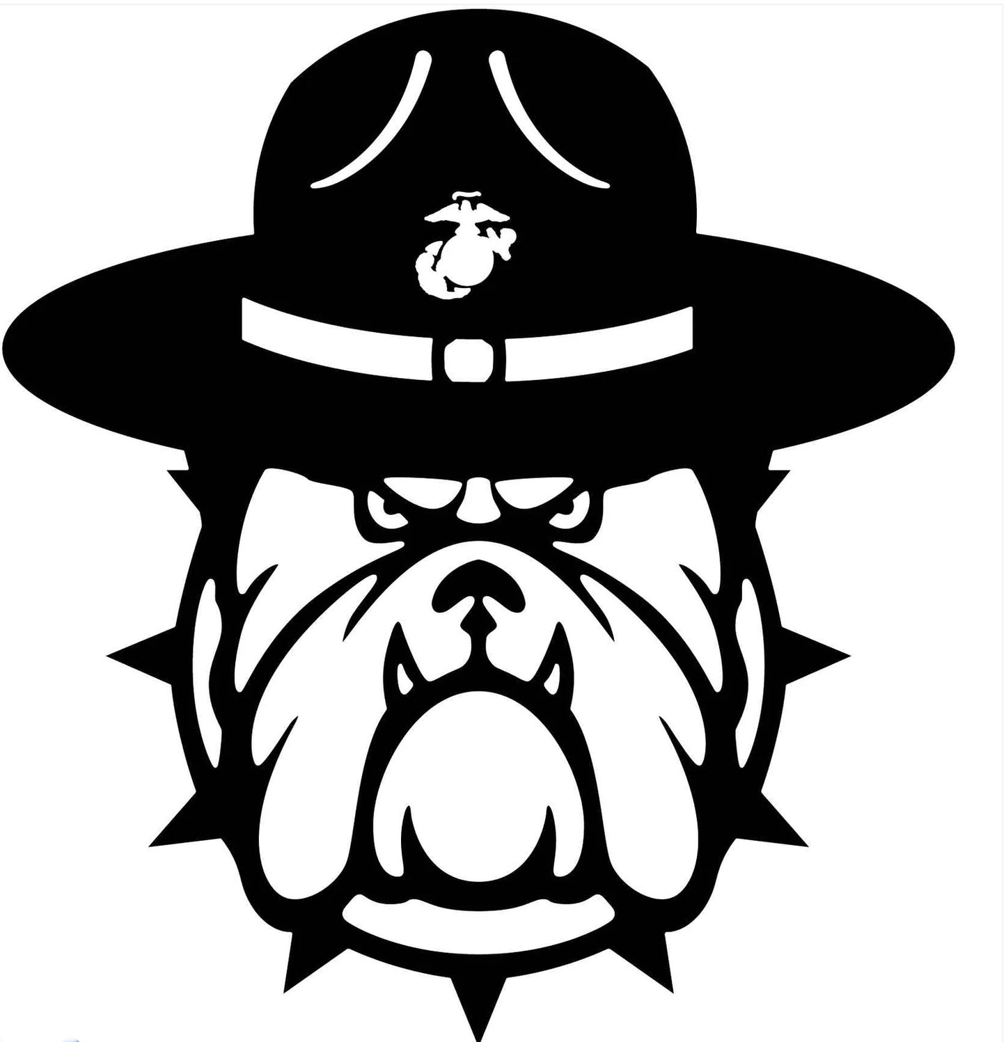 Military Bulldog - Metal Wall Art - 17" x 19"
