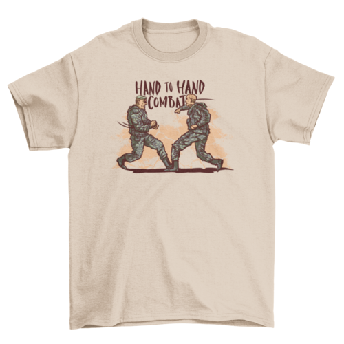 Graphic t-shirt Army men quote "Hand to Hand Combat"