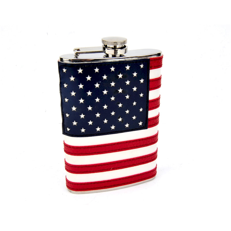 Stitched American Flag Flask - 8oz.