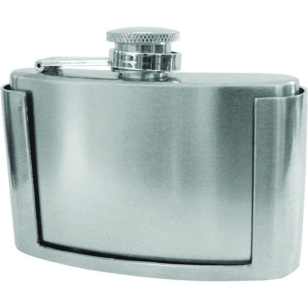 Stainless Steel Belt Buckle Flask - 3oz.