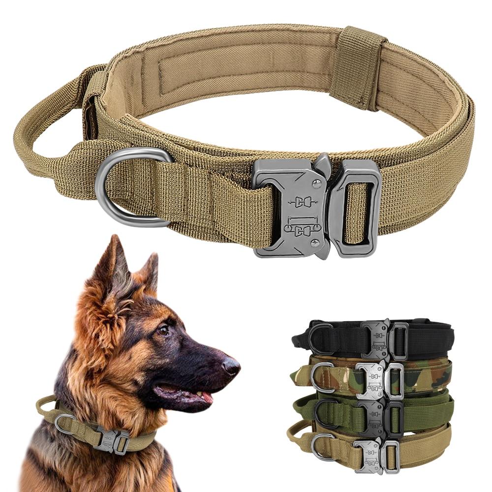 Military Tactical Dog Collar Durable Nylon Pet Training Collars