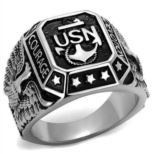 U.S. Navy - High polished (no plating) Stainless Steel Ring with Epoxy